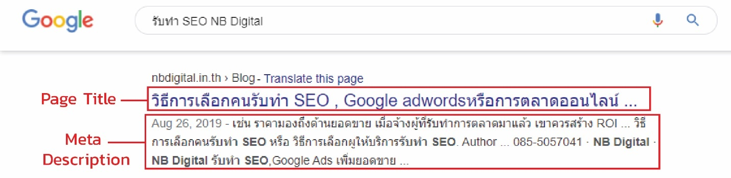 ตรวจสอบ Page Title, Meta Description และ Keyword ของคุณ